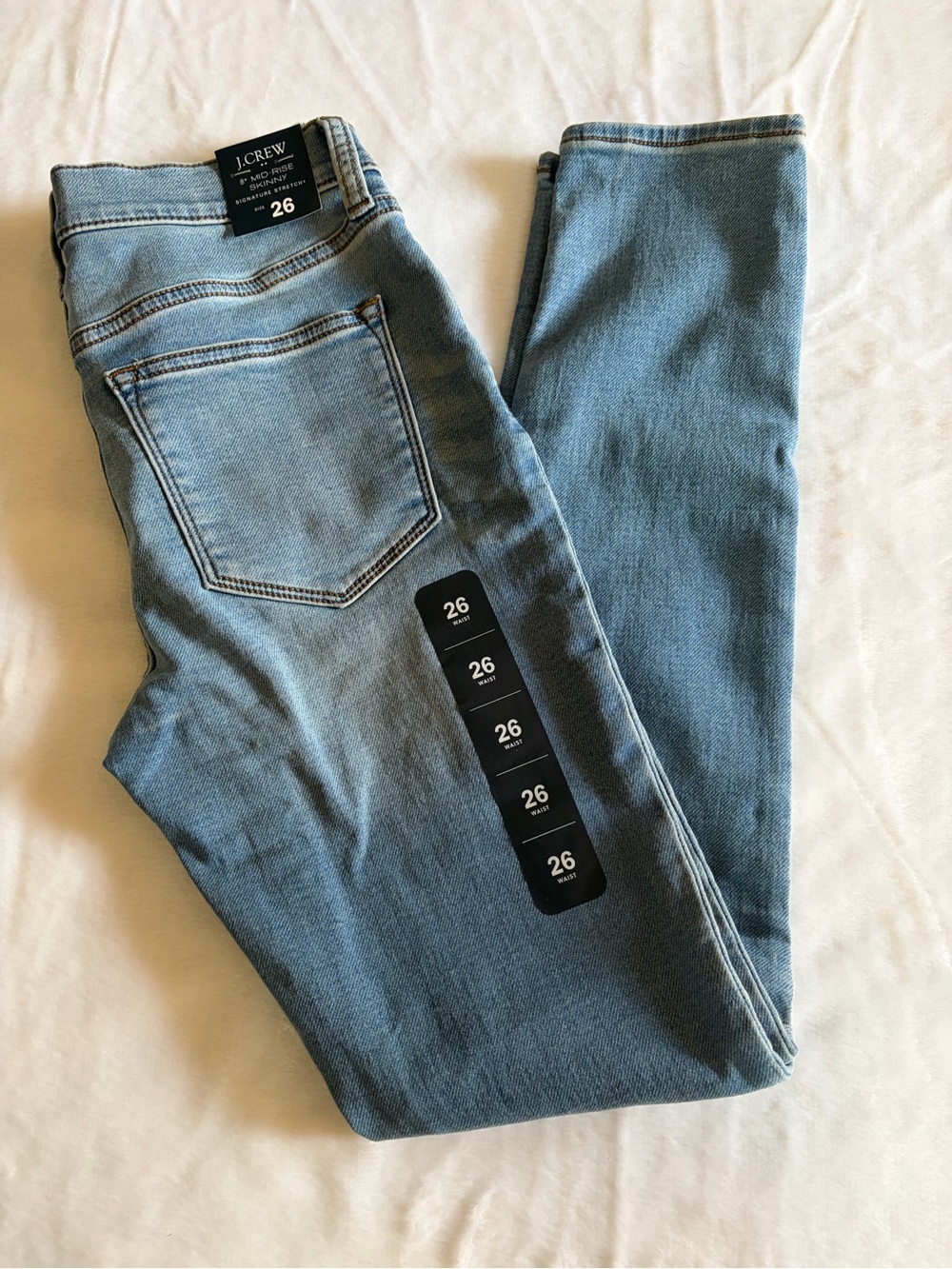 J.Crew 8" Mid-Rise Skinny Jeans Light Wash Size 26 NWT